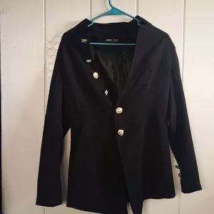 Black blazer with hold buttons
